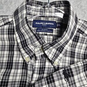 Ralph Lauren Men  L Golf Blake Plaid Short Sleeve Casual Button Down Camp Shirt